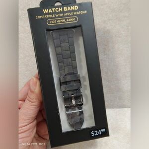 New Men's Rubber Watch Strap Compatible For 42mm 44mm Apple Watch
